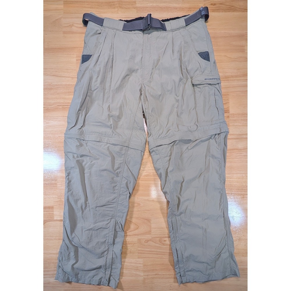 ExOfficio Mens Convertible Hiking Zip Off Pants Tan Size Large Nylon
